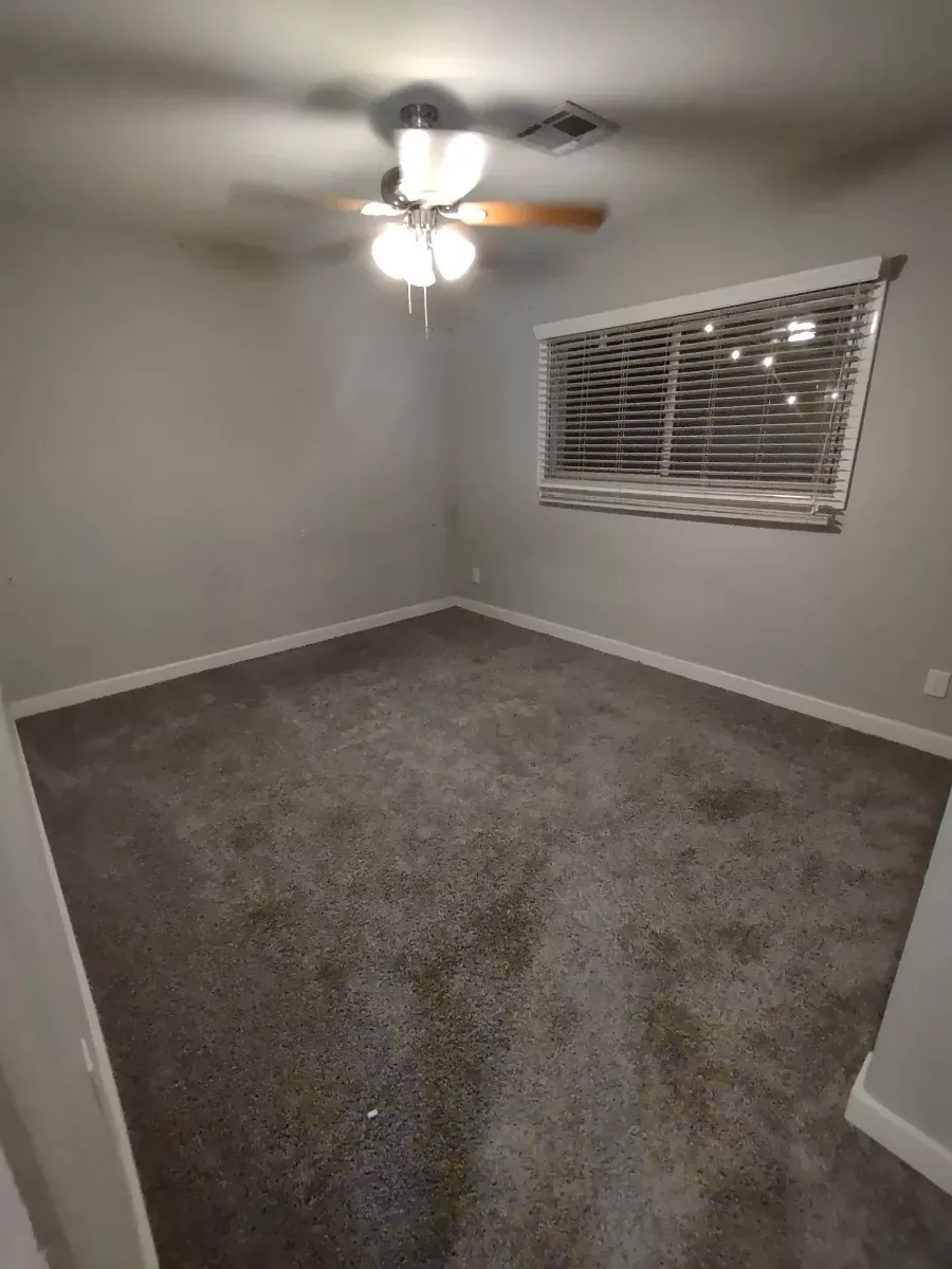 Empty bedroom cleaned for move-out